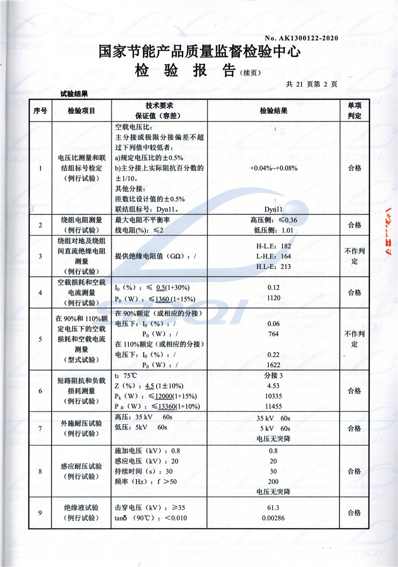 高低压试验报告-S11-1250东源东源东源油浸式变压器-2.jpg